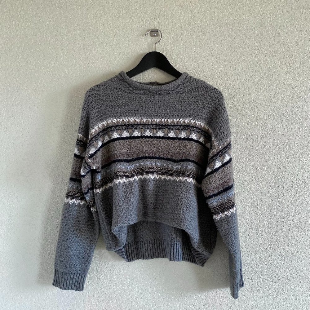 St.John's Bay Gray Geometric Sweater